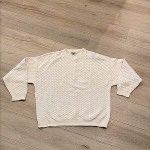 Vintage by Resolute Bay Men's Textured Cream 100% Cotton Crewneck Size XXL